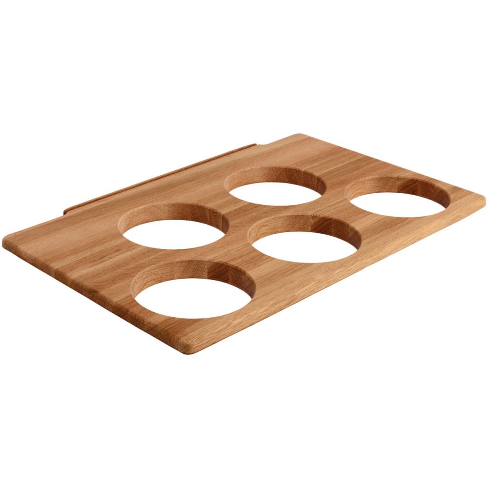 VEGA Schalenaufsatz für 5 Schalen Ø 14 cm; GN 1/1, 53x34x2.5 cm (LxBxH); eiche; rechteckig
