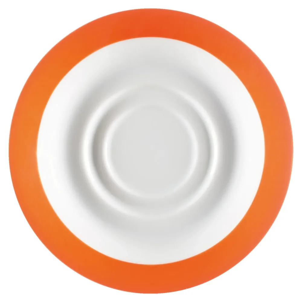 PULSIVA Kaffee-/Becher-Untertasse Multi-Color; 15.3x2.1 cm (ØxH); weiss/orange; rund; 6 Stück / Pack
