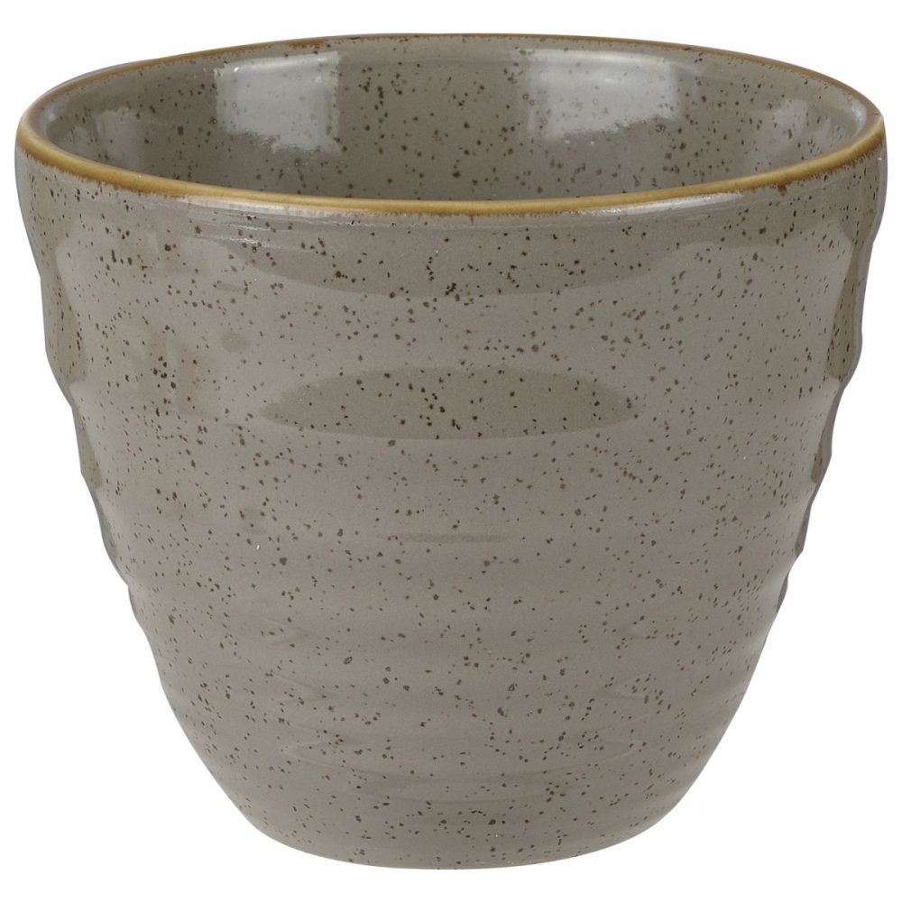Churchill Ripple Chip Mug Stonecast Peppercorn; 280 ml, 9.5x8.3 cm (ØxH); grau/braun; rund; 12 Stück / Pack