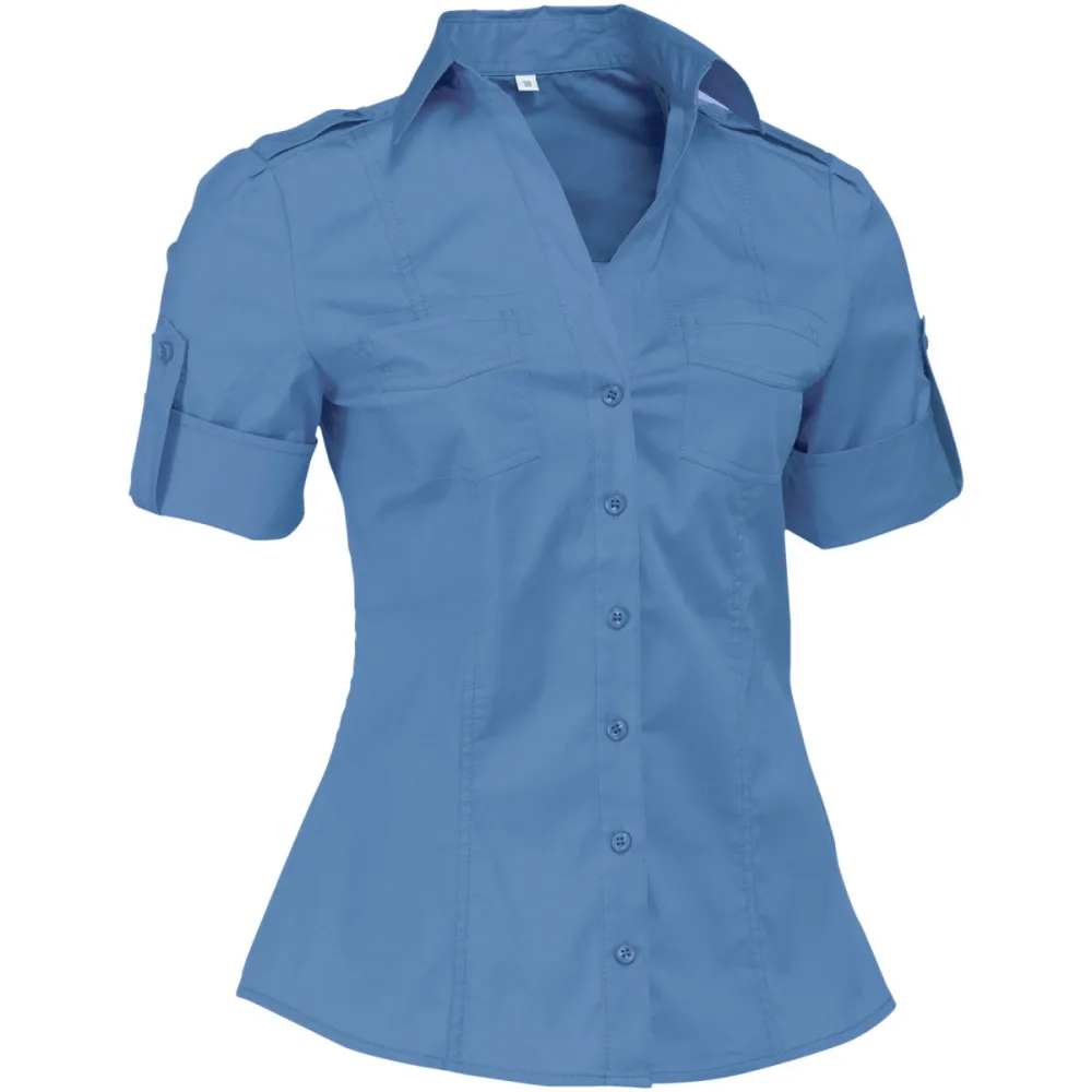 JOBELINE Damenbluse Kate Halbarm; Kleidergrösse 42; rauchblau