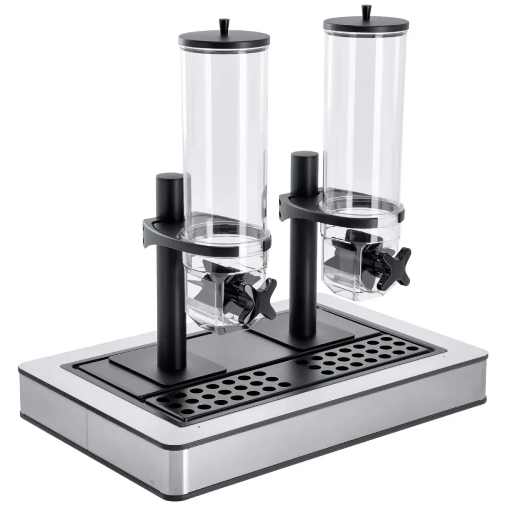 VEGA Müslispender Fundale doppelt, GN 1/1, Edelstahl; GN 1/1, 63x42.5x64.7 cm (LxBxH); edelstahl/weiss/transparent/schwarz; rechteckig