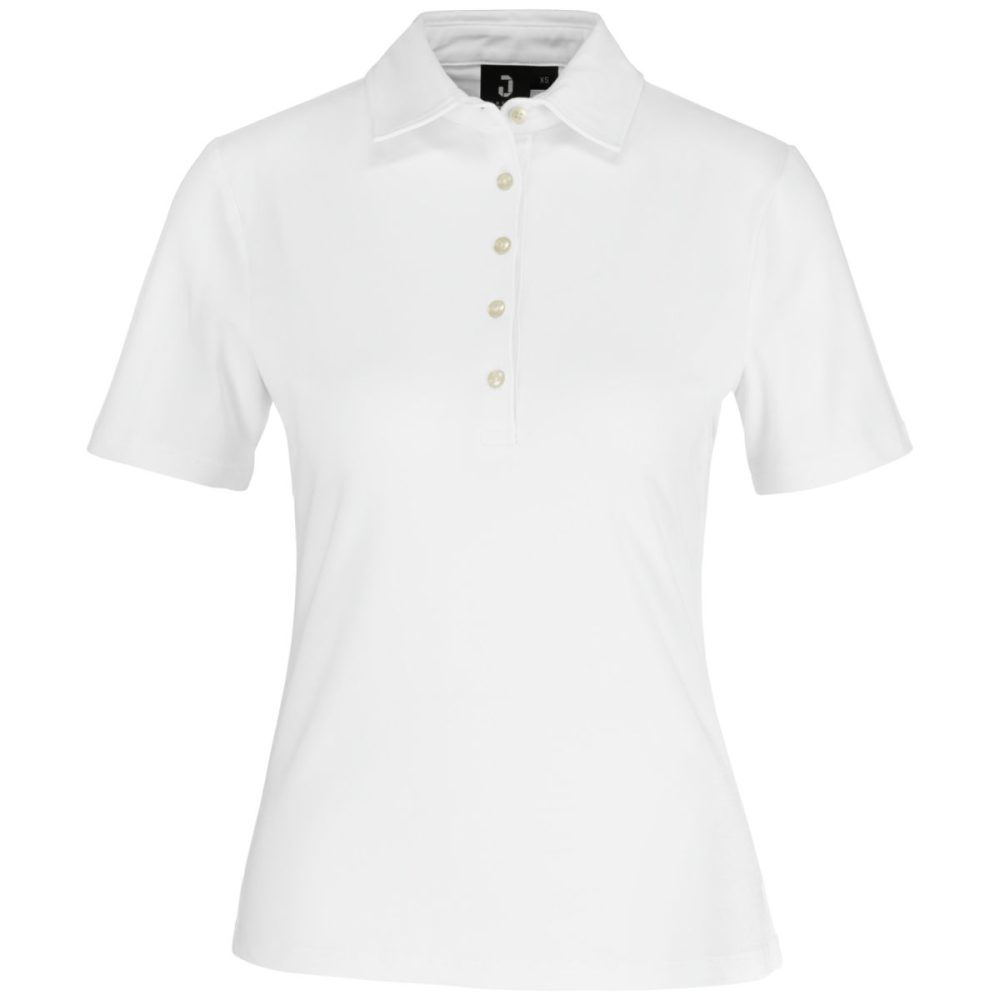 JOBELINE Damen Poloshirt Malme Kurzarm; Kleidergrösse XS; weiss