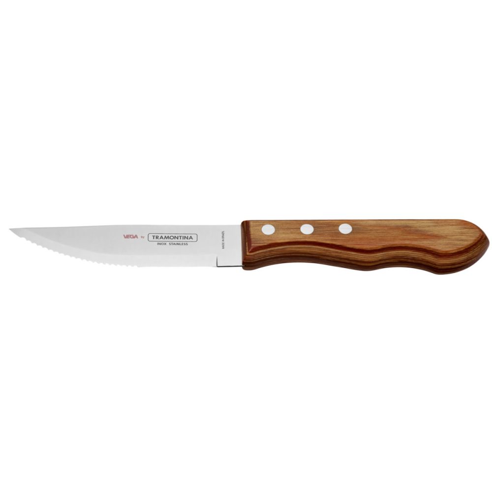 VEGA Jumbo-Steakmesser Picanha; 25 cm (L); silber, Griff hellbraun; 12 Stück / Pack