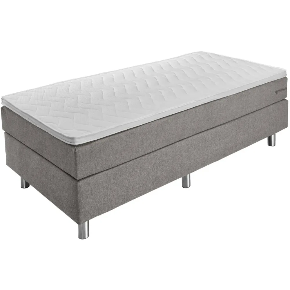 VEGA Boxspringbett Basic Möbelstoff, ohne Rückenteil; 100x200x63 cm (BxLxH); taupe; H3-fest