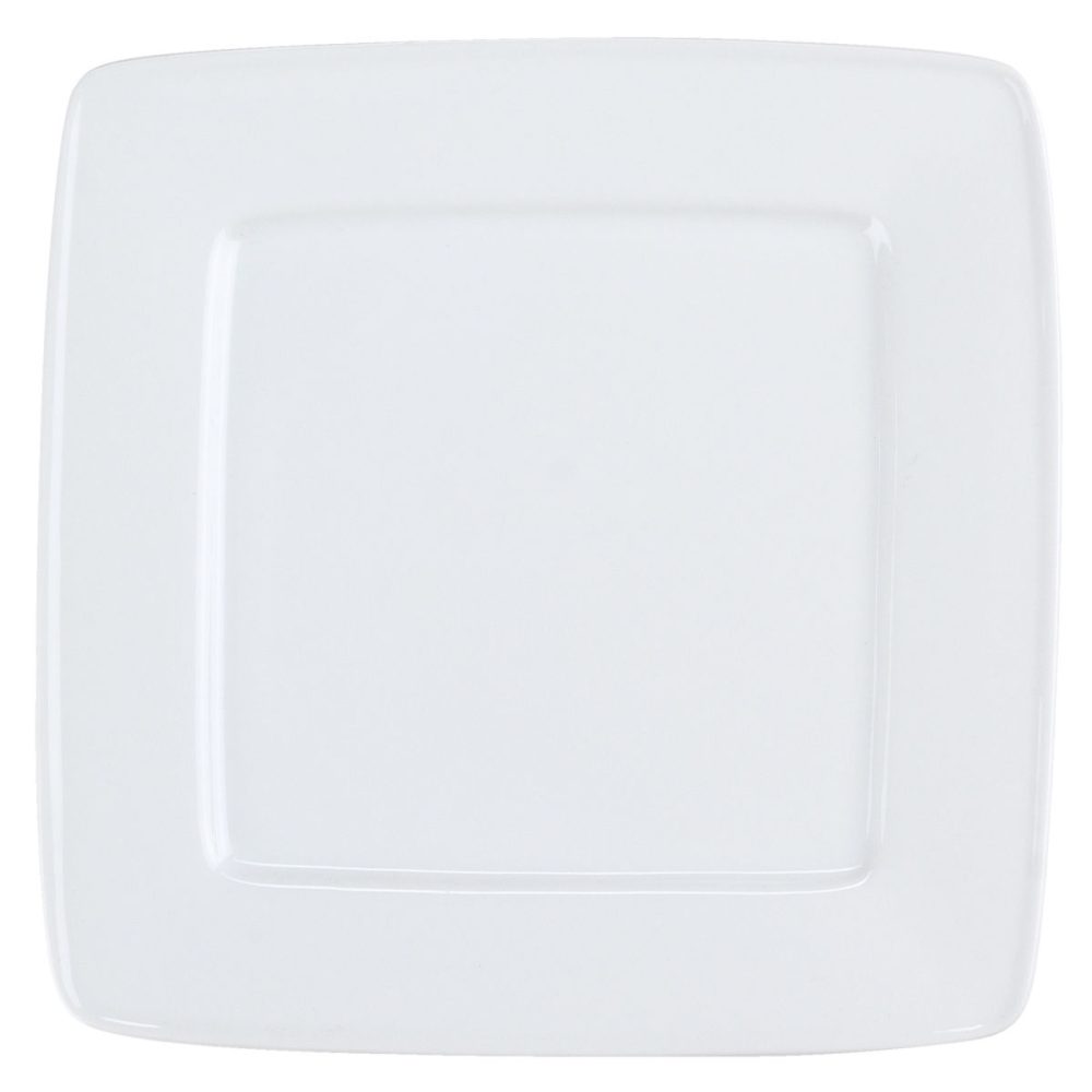 PULSIVA Teller Jazz flach; 26x26 cm (LxB); weiss; quadratisch; 3 Stück / Pack