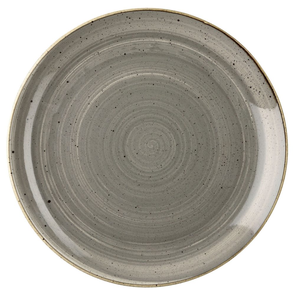 Churchill Teller flach Stonecast Peppercorn Coupe; 26 cm (Ø); grau/braun; rund; 12 Stück / Pack