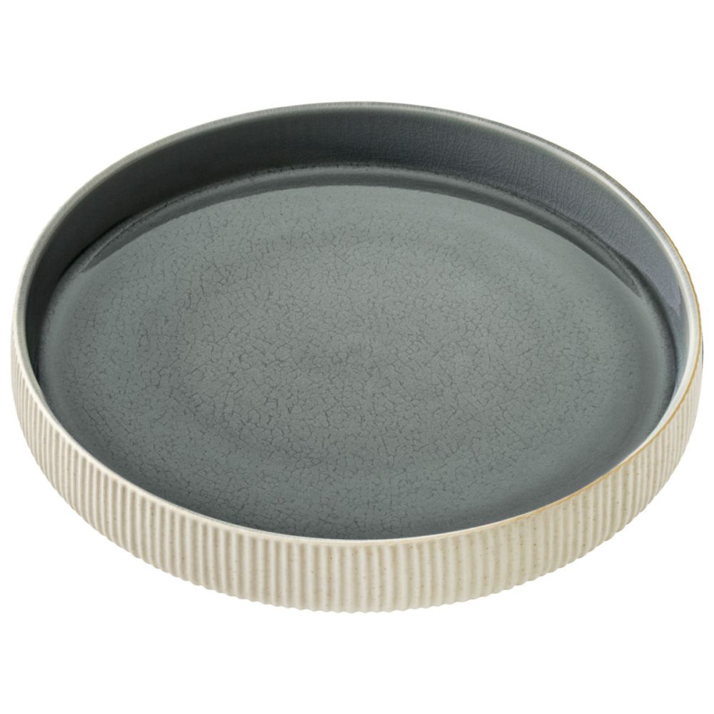 Playground Teller tief Nara Relief; 1300 ml, 24x4.2 cm (ØxH); grau; rund; 6 Stück / Pack