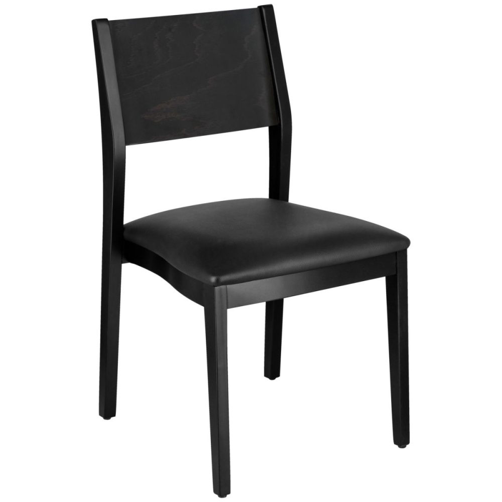 VEGA Stapelstuhl Stak Kunstleder; 48x51x86 cm (BxTxH); Sitz schwarz, Gestell wenge; 2 Stück / Pack