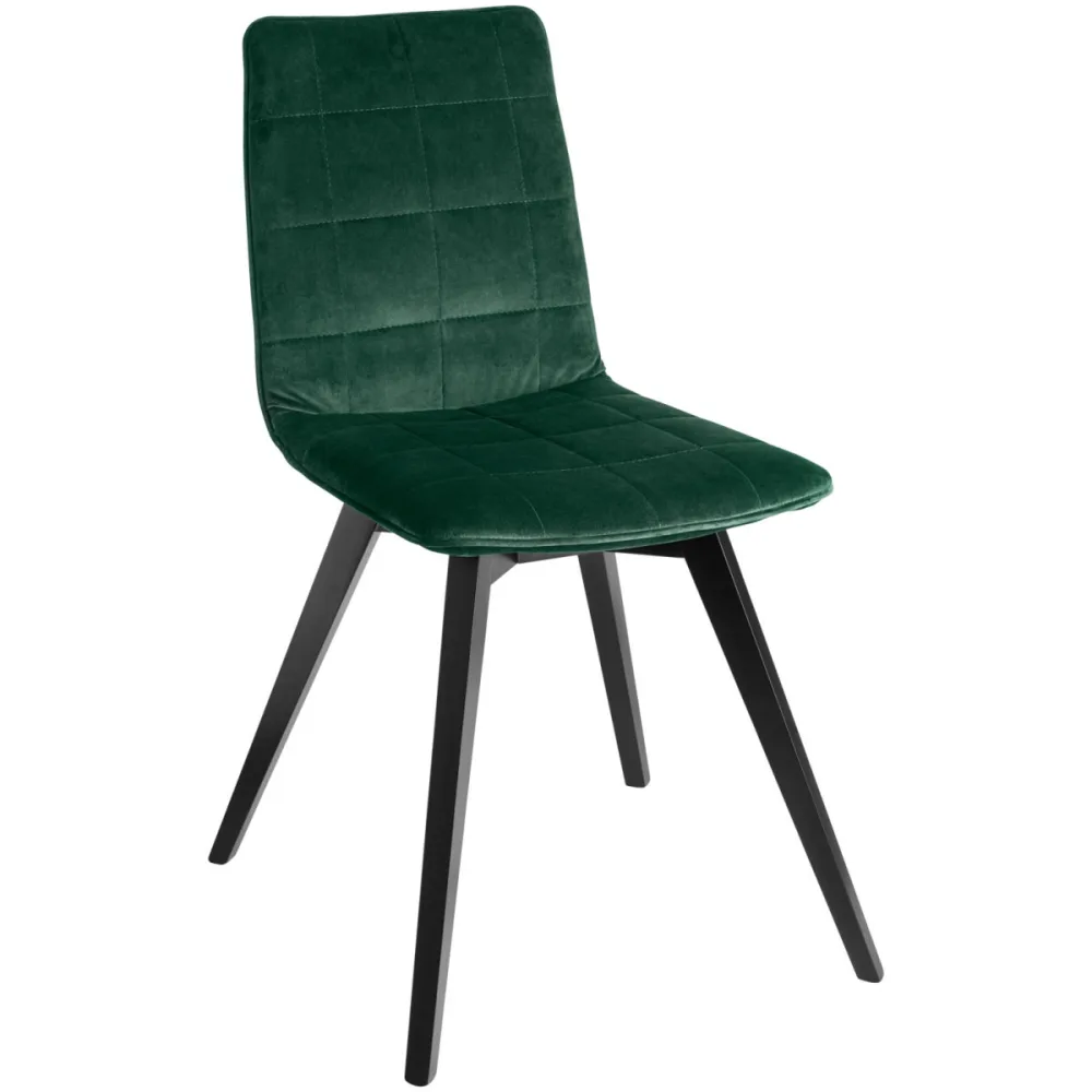 VEGA Schalenstuhl Milaria Samt, Gestell Holz; 60x51x88.5 cm (BxTxH); Sitz tannengrün, Gestell schwarz; 2 Set / Pack