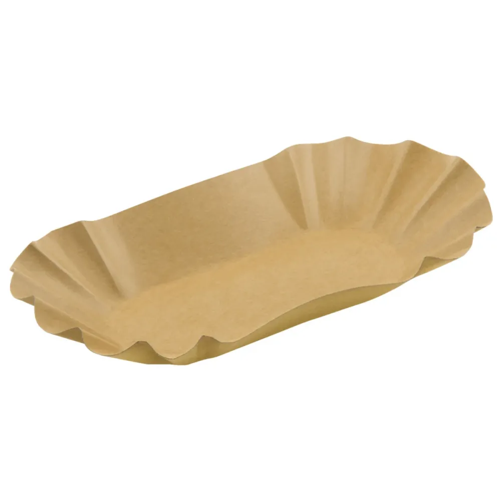 WIMEX Pappschale oval mit Fettbarriere; 17.5x10.5x3 cm (LxBxH); braun; oval; 250 Stück / Pack