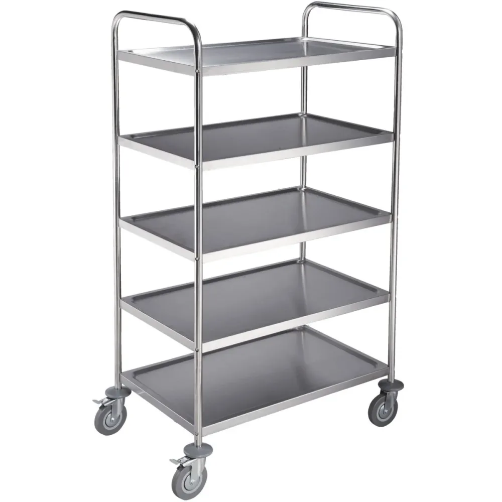 PULSIVA Servierwagen Basic 5B; 85x53x156 cm (BxTxH); silber