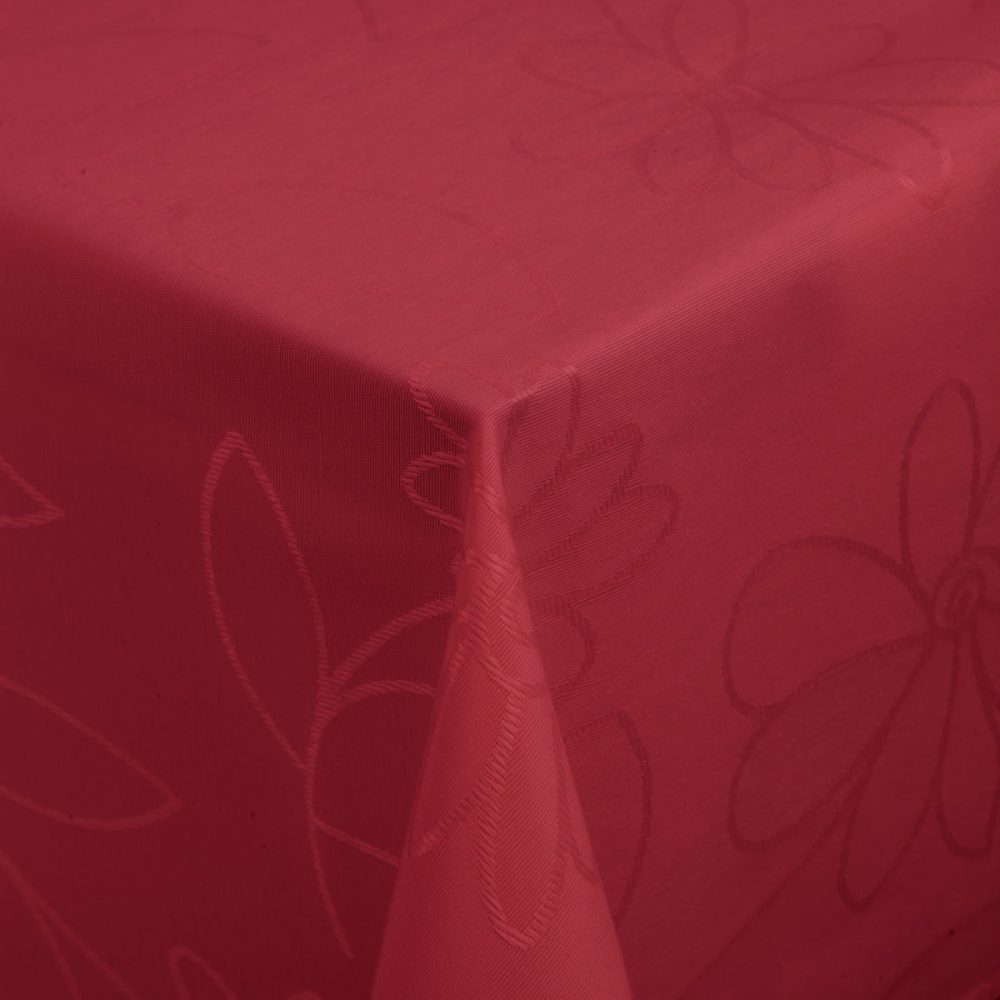 ERWIN M. Tischdecke Floralie eckig; 130x130 cm (BxL); burgund; quadratisch