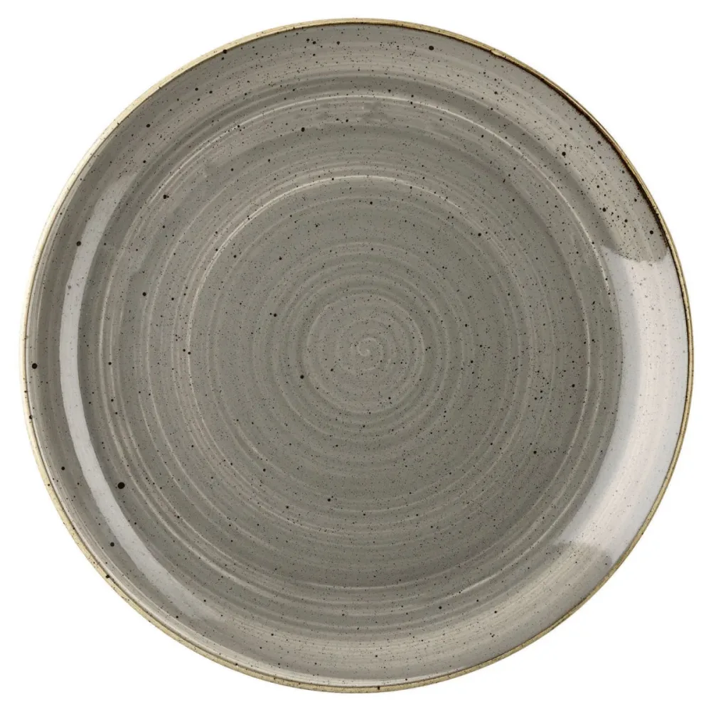 Churchill Teller flach Stonecast Peppercorn Coupe; 16.5 cm (Ø); grau/braun; rund; 12 Stück / Pack