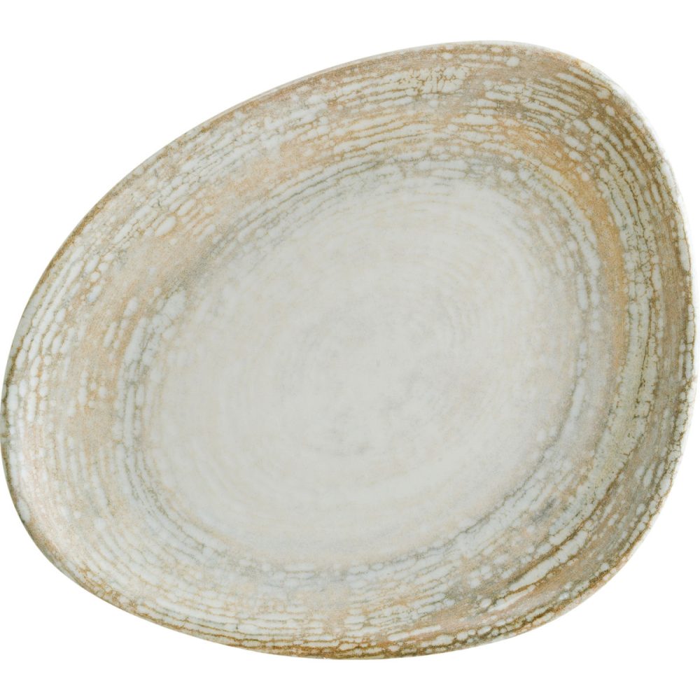 Bonna Teller flach Patera  organisch; 23x19.5 cm (LxB); weiss/beige; organisch; 12 Stück / Pack