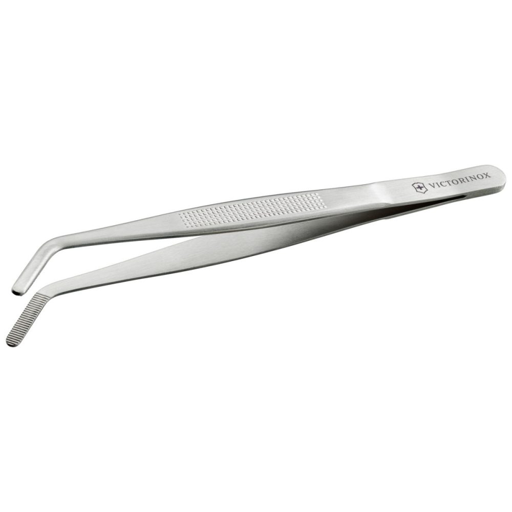 Victorinox Kochpinzette gebogen; 15.6x1.6 cm (LxB); silber