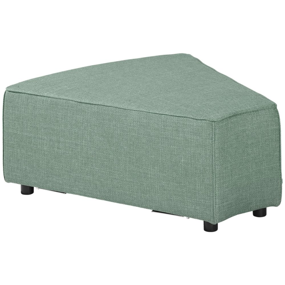 VEGA Hocker für modulares Sofa Belford abgerundet; 99x90x40 cm (BxTxH); Sitz graublau, Gestell schwarz