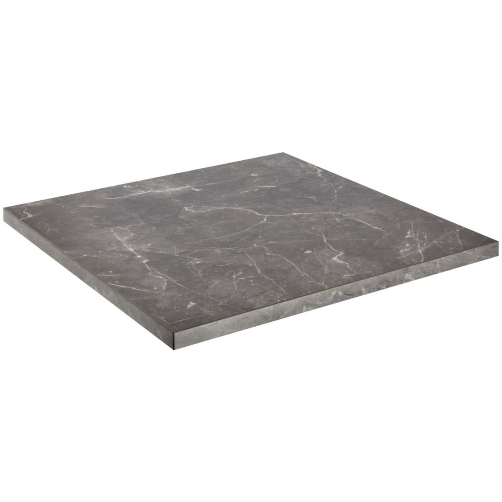 VEGA Outdoor-HPL Tischplatte Esterno quadratisch; 68x68x3 cm (LxBxH); schwarz/marmoriert; quadratisch