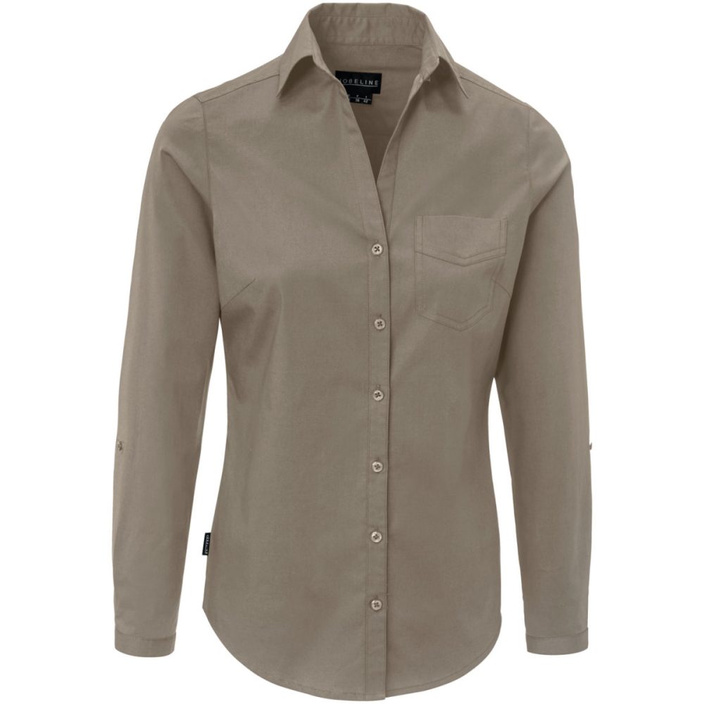JOBELINE Damenbluse Kim Langarm; Kleidergrösse 48; taupe