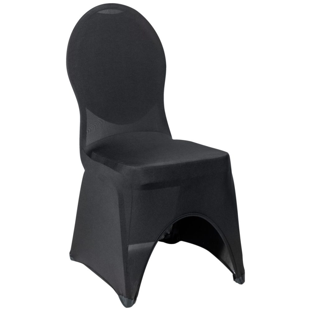 PULSIVA Stuhlhusse Stretch Bankett mit Aussparung; 40x44x95 cm (BxLxH); schwarz