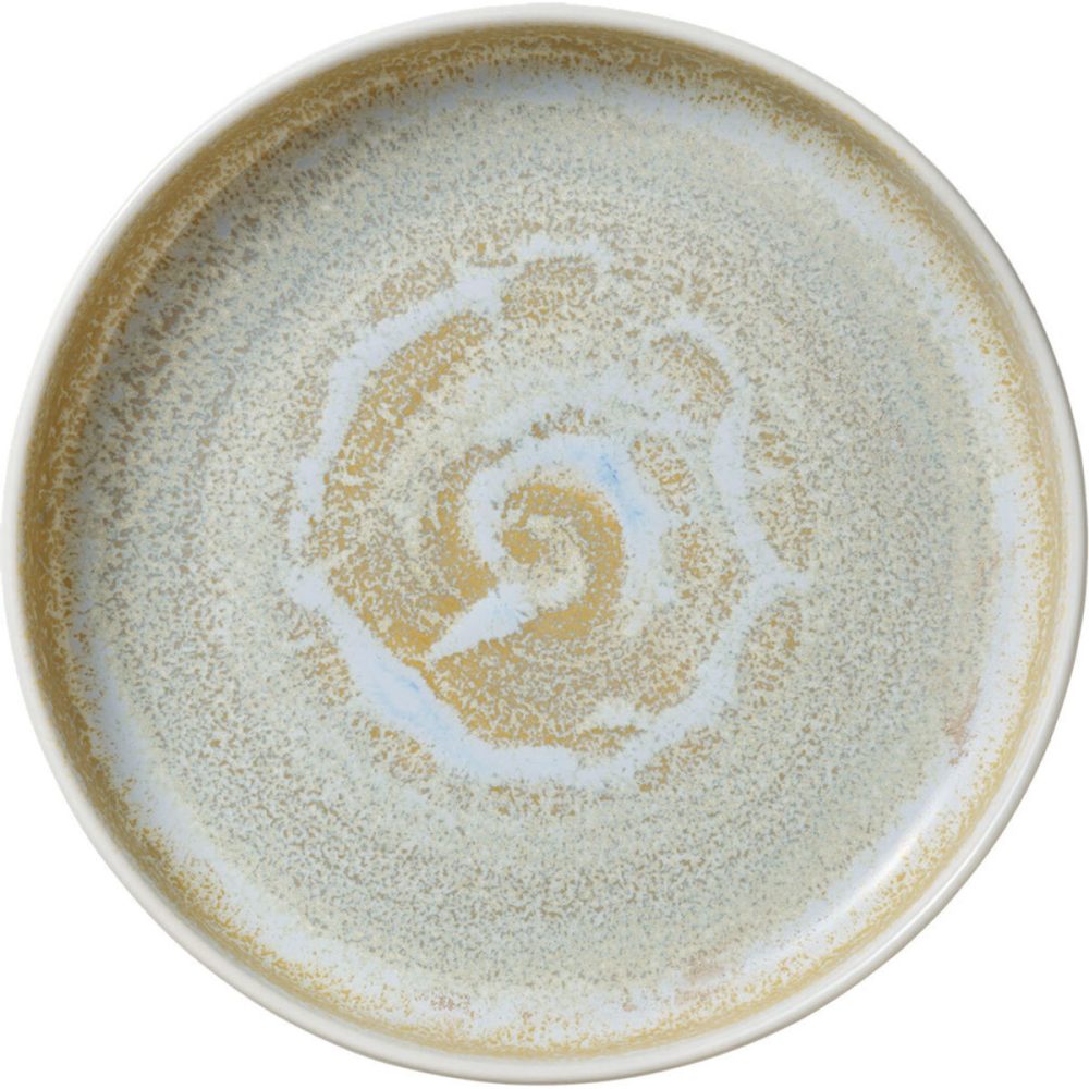 HEART&SOUL Teller tief Perfect Match Breeze hoher Rand; 1400 ml, 24.2x4.8 cm (ØxH); gold/hellblau/weiss; rund; 6 Stück / Pack