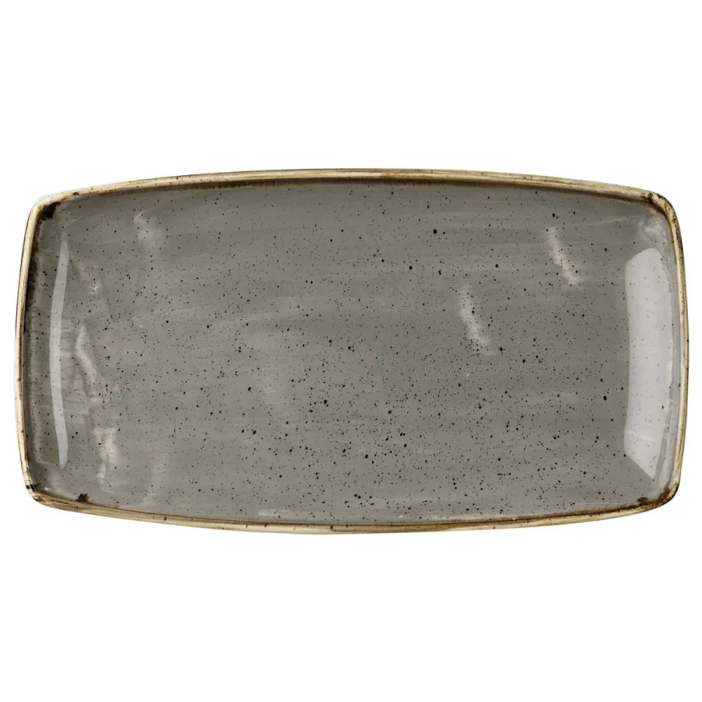 Churchill Oblong Platte Stonecast Peppercorn; 29.5x15 cm (LxB); grau/braun; rechteckig; 12 Stück / Pack