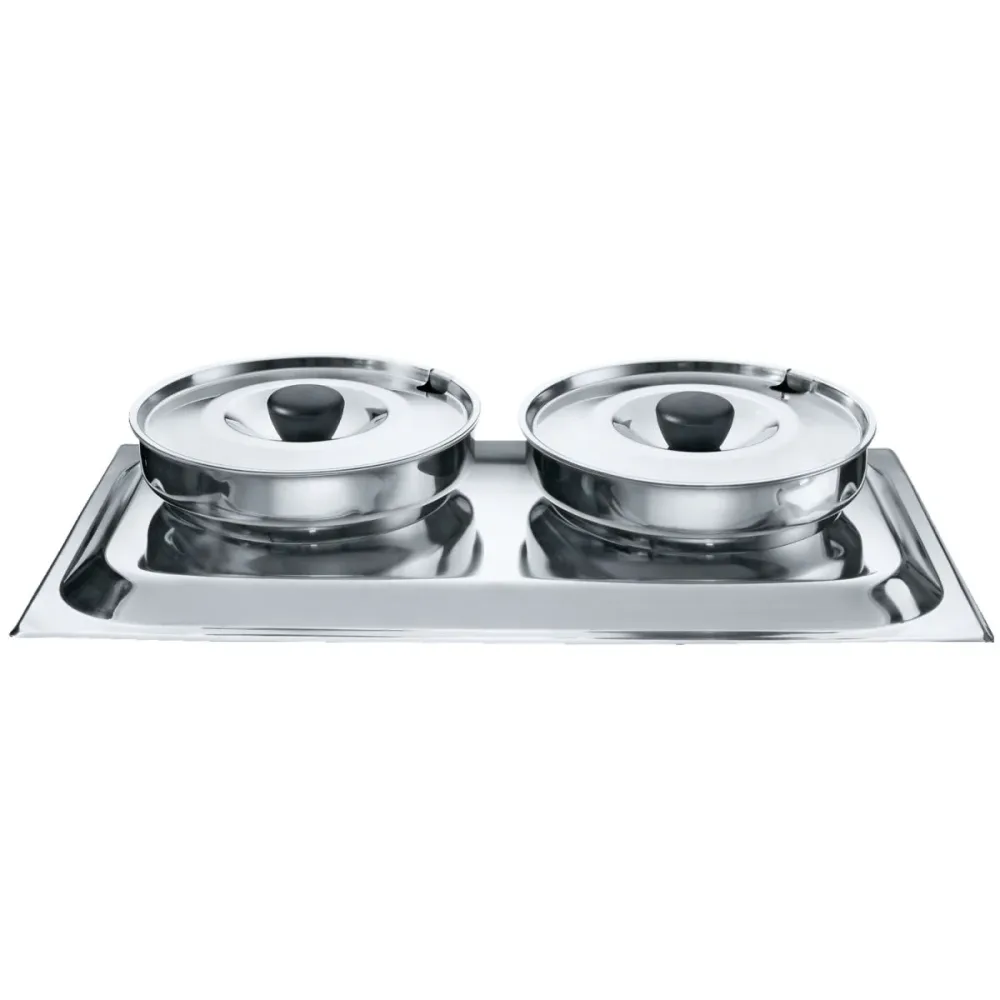 PULSIVA Chafing-Dish-Aufsatz-Set Duo; GN 1/1, 8400 ml, 55x32x35 cm (BxHxT); silber
