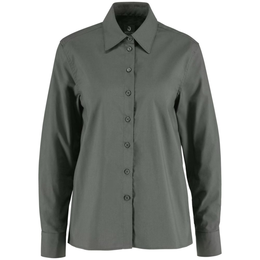 JOBELINE Damen Bluse Porter Langarm, Comfort Fit; Kleidergrösse 46; dunkelgrau