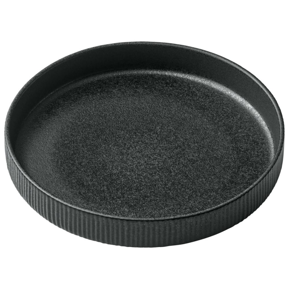 Playground Teller tief Nara Relief; 1300 ml, 24x4.2 cm (ØxH); schwarz; rund; 6 Stück / Pack