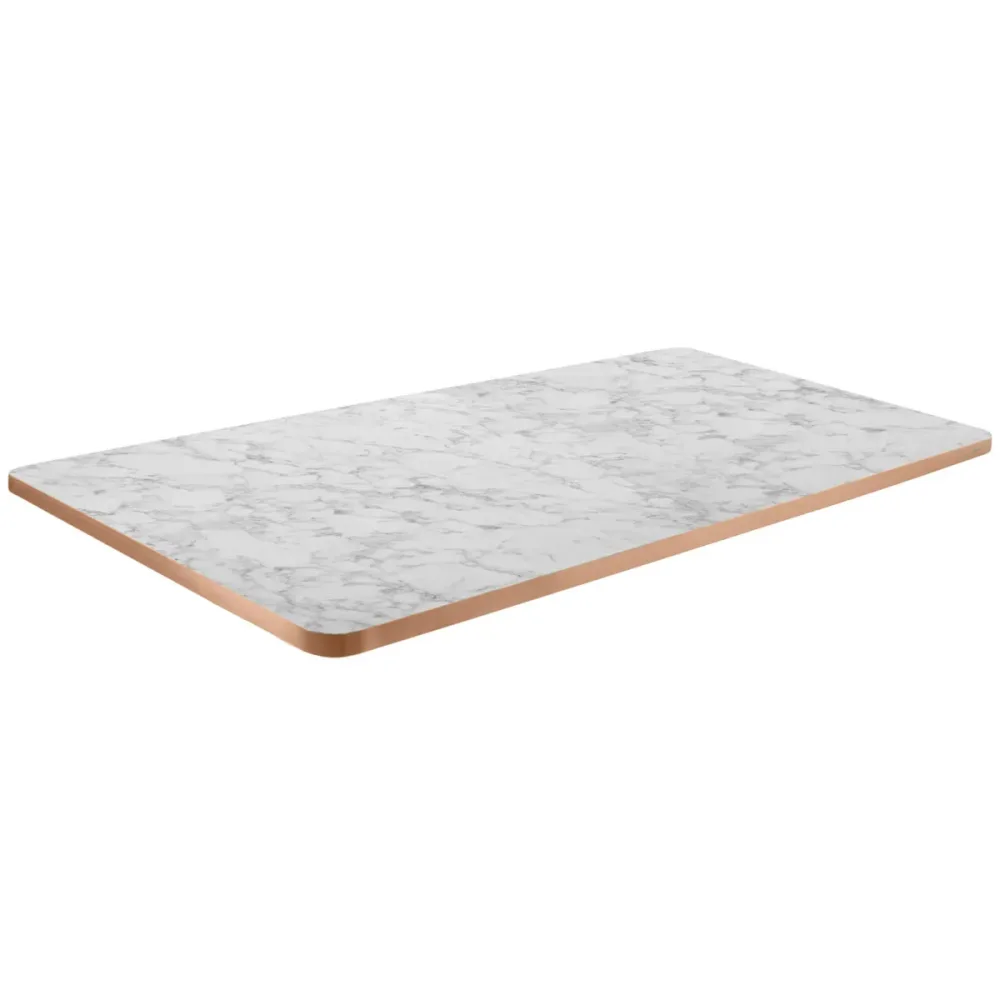 VEGA Indoor-Tischplatte Marvani rechteckig; 120x80x2.5 cm (LxBxH); kupfer/weiss/marmoriert; rechteckig