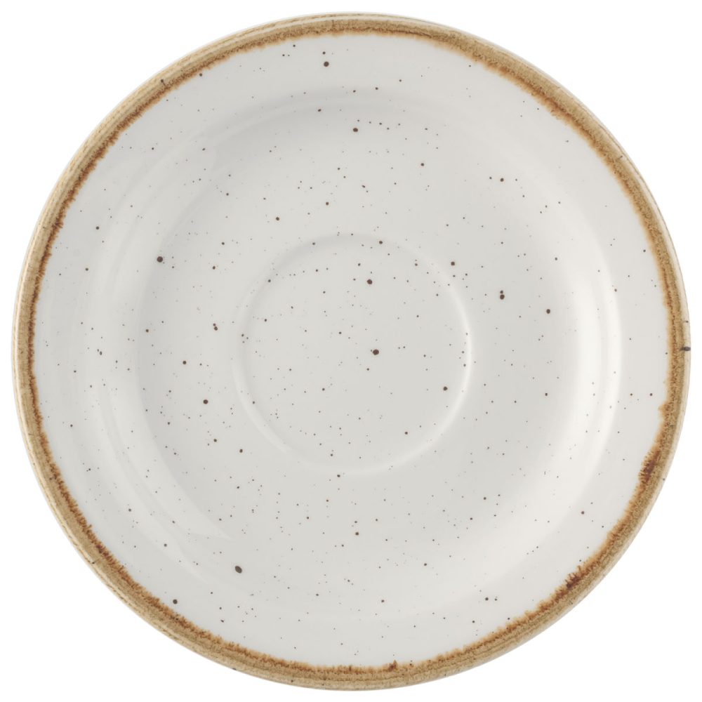 Churchill Untertasse Stonecast Barley White; 15 cm (Ø); weiss/braun; rund; 12 Stück / Pack