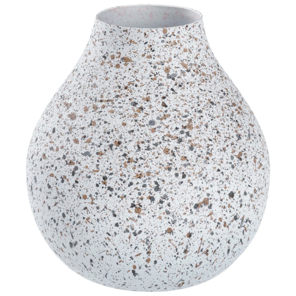 Vase Adah; 12x14.5 cm (ØxH); weiss/grau/braun/anthrazit