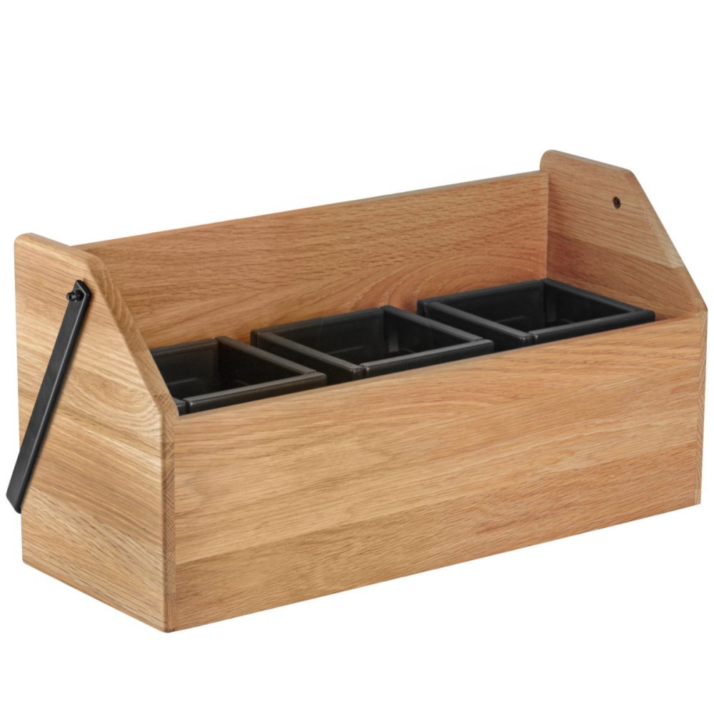 VEGA Getränkebox Esino inkl. Tropfschale und Kühlakku; 45.8x16.8x22 cm (LxBxH); eiche/schwarz; rechteckig