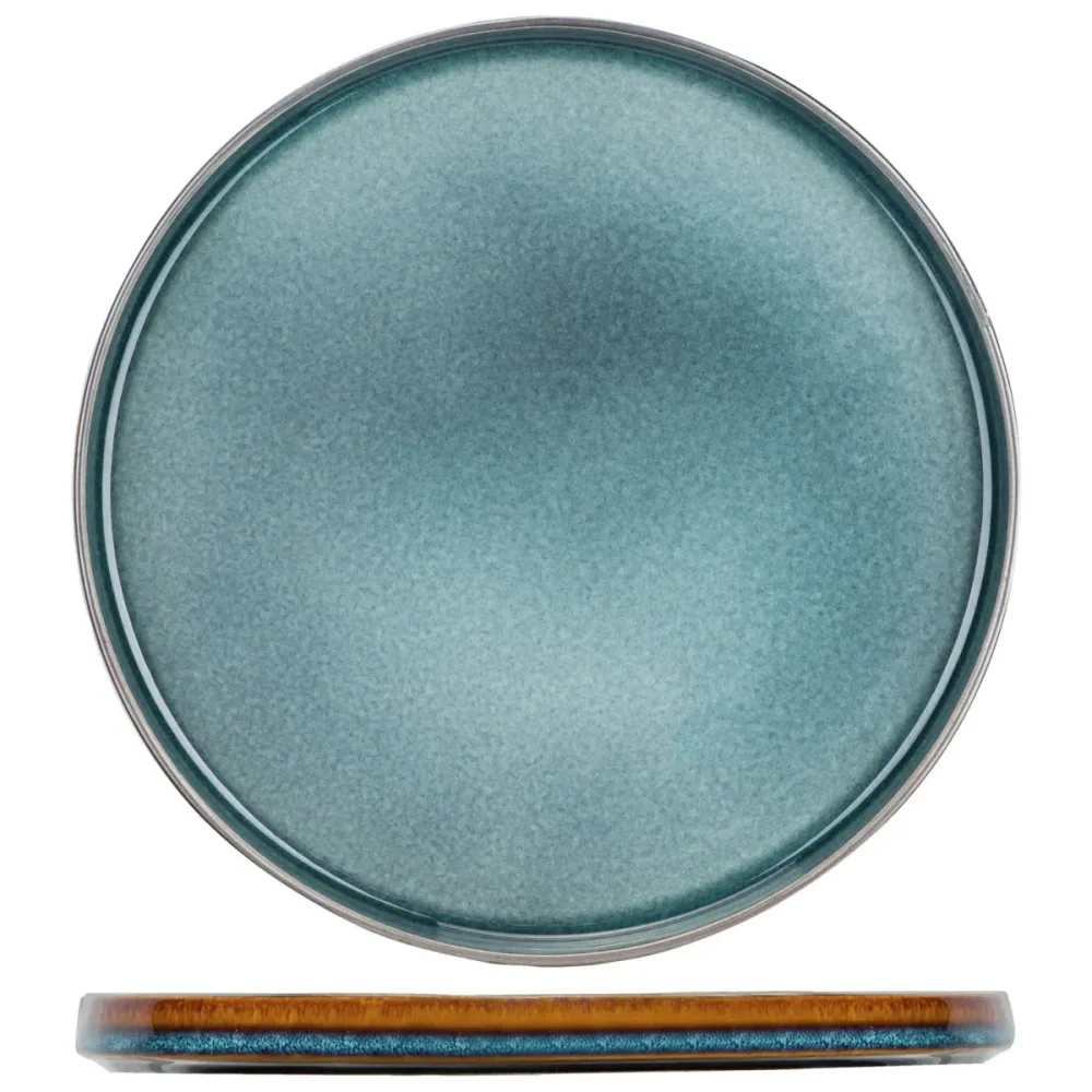 Cosy & Trendy Teller flach Quintana; 32.5 cm (Ø); blau; rund; 2 Stück / Pack