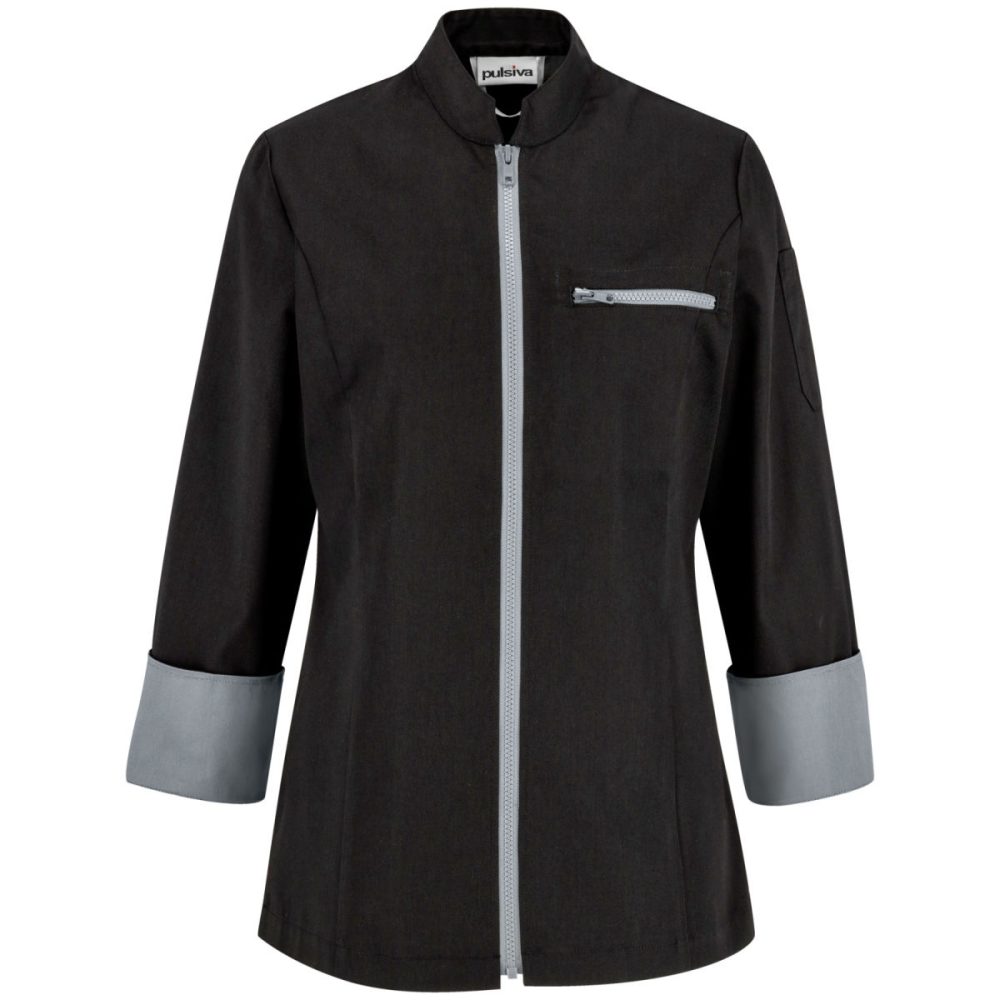 PULSIVA Damenkochjacke Lorenzo; Kleidergrösse 34; schwarz