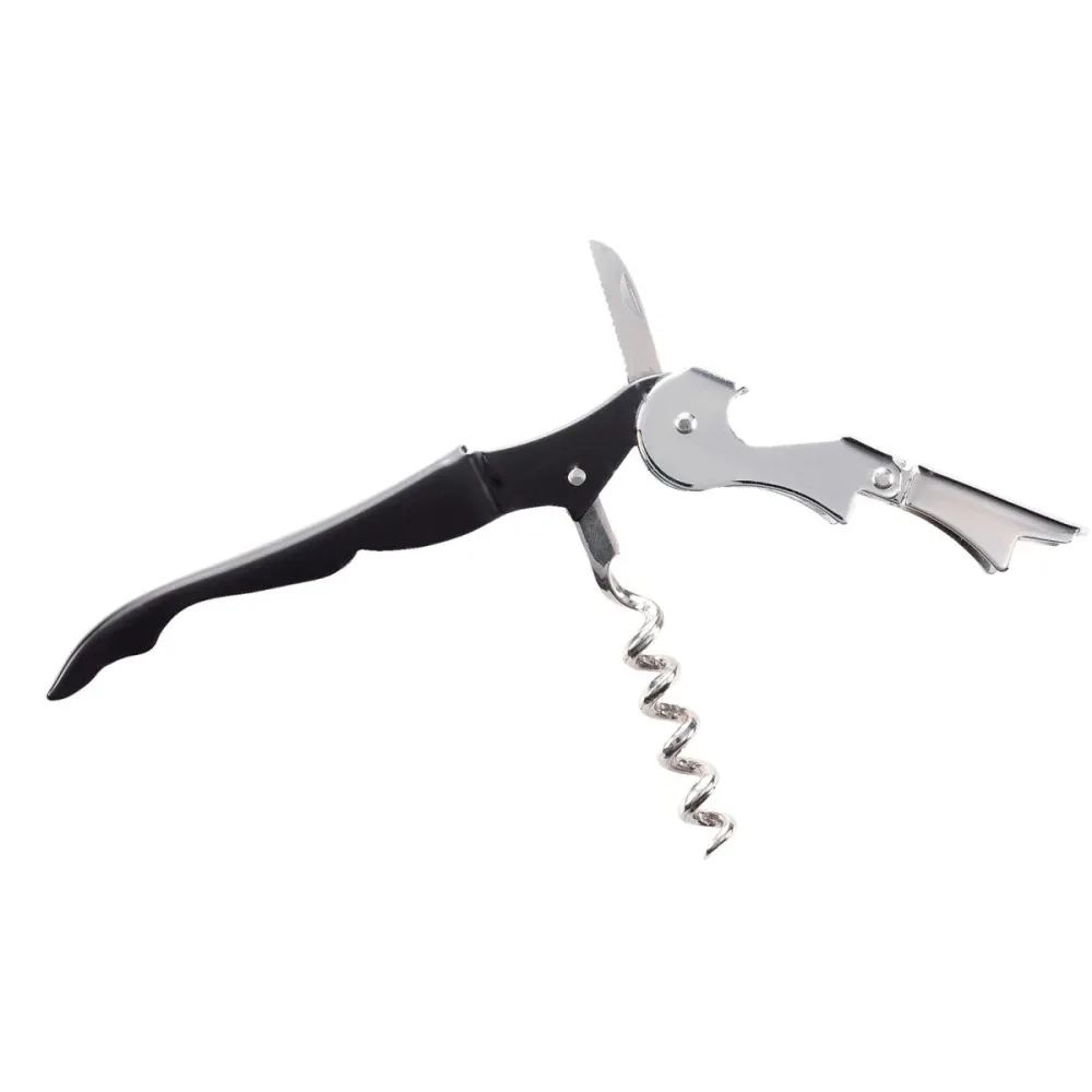 PULSIVA Kellnermesser  Basic; 12.2x1.3x3 cm (LxBxH); schwarz/silber; 2 Stück / Pack
