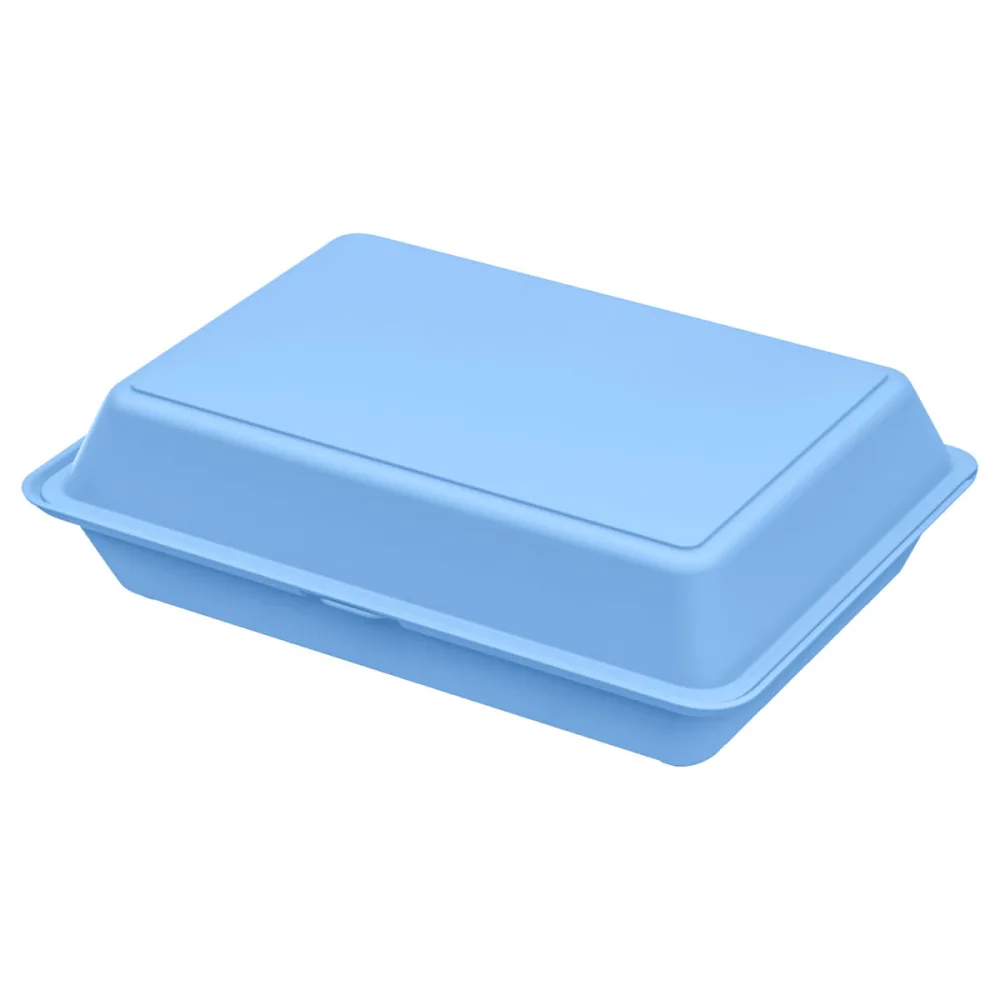 elasto REuse Mehrweg Box Kintoki; 1400 ml, 21x29x8.4 cm (LxBxH); blau; rechteckig; 18 Stück / Pack