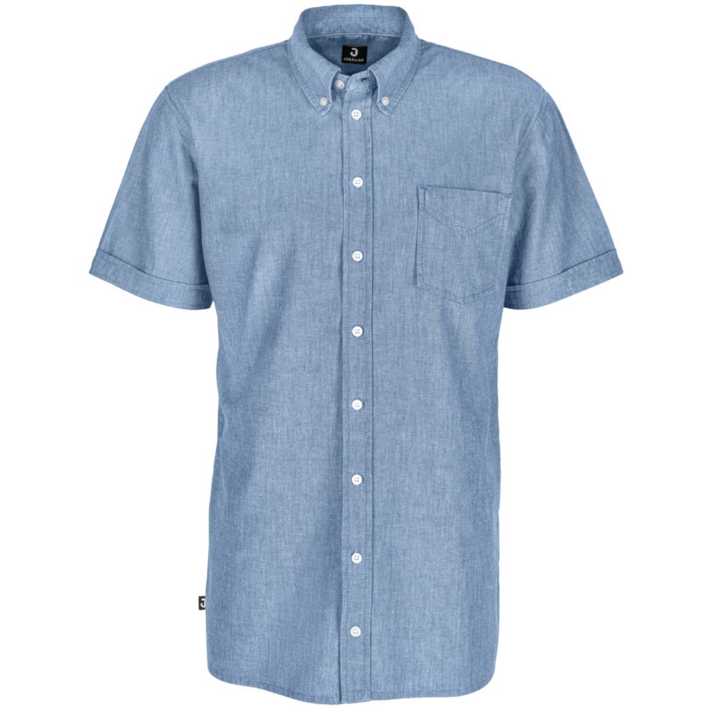 JOBELINE Herren Hemd Chambray Kurzarm; Kleidergrösse 39/40; blau