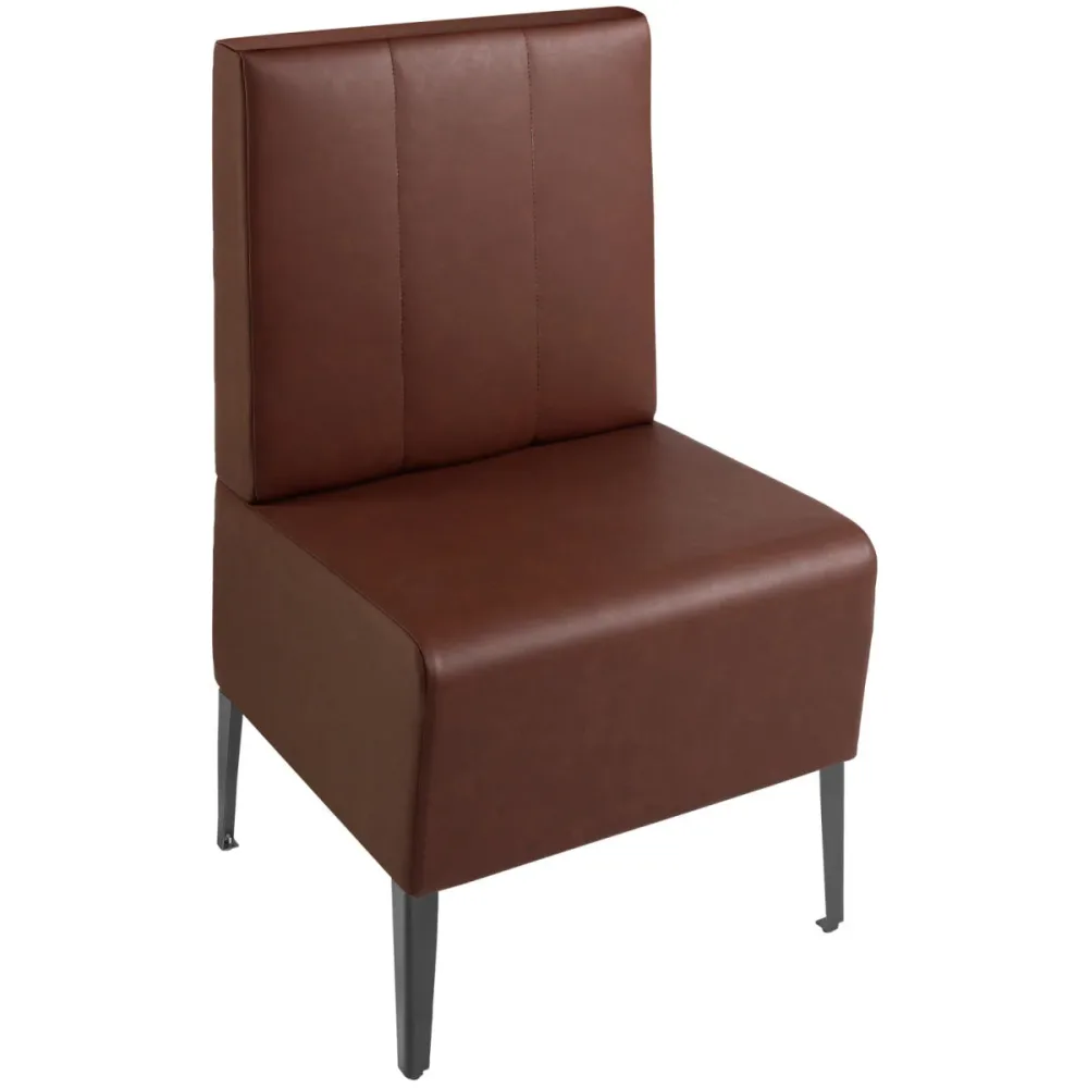 VEGA Polsterbank 60 Adapto mit Rückenelement; 60x64x102 cm (BxTxH); Sitz braun, Gestell schwarz