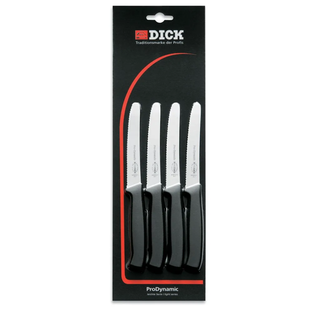 F. Dick Brötchenmesser-Set ProDynamic 4-teilig; silber/schwarz