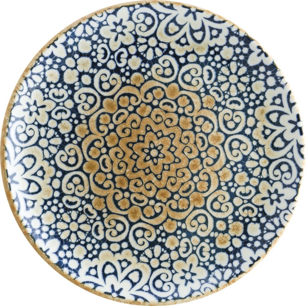 Bonna Teller flach Alhambra; 21 cm (Ø); blau/weiss/braun; rund; 12 Stück / Pack