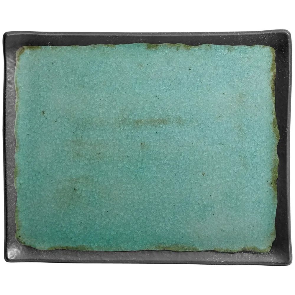 VEGA Platte Dearborn mit Rand; GN 1/2, 32.5x26.5x2 cm (LxBxH); türkis; rechteckig; 3 Stück / Pack