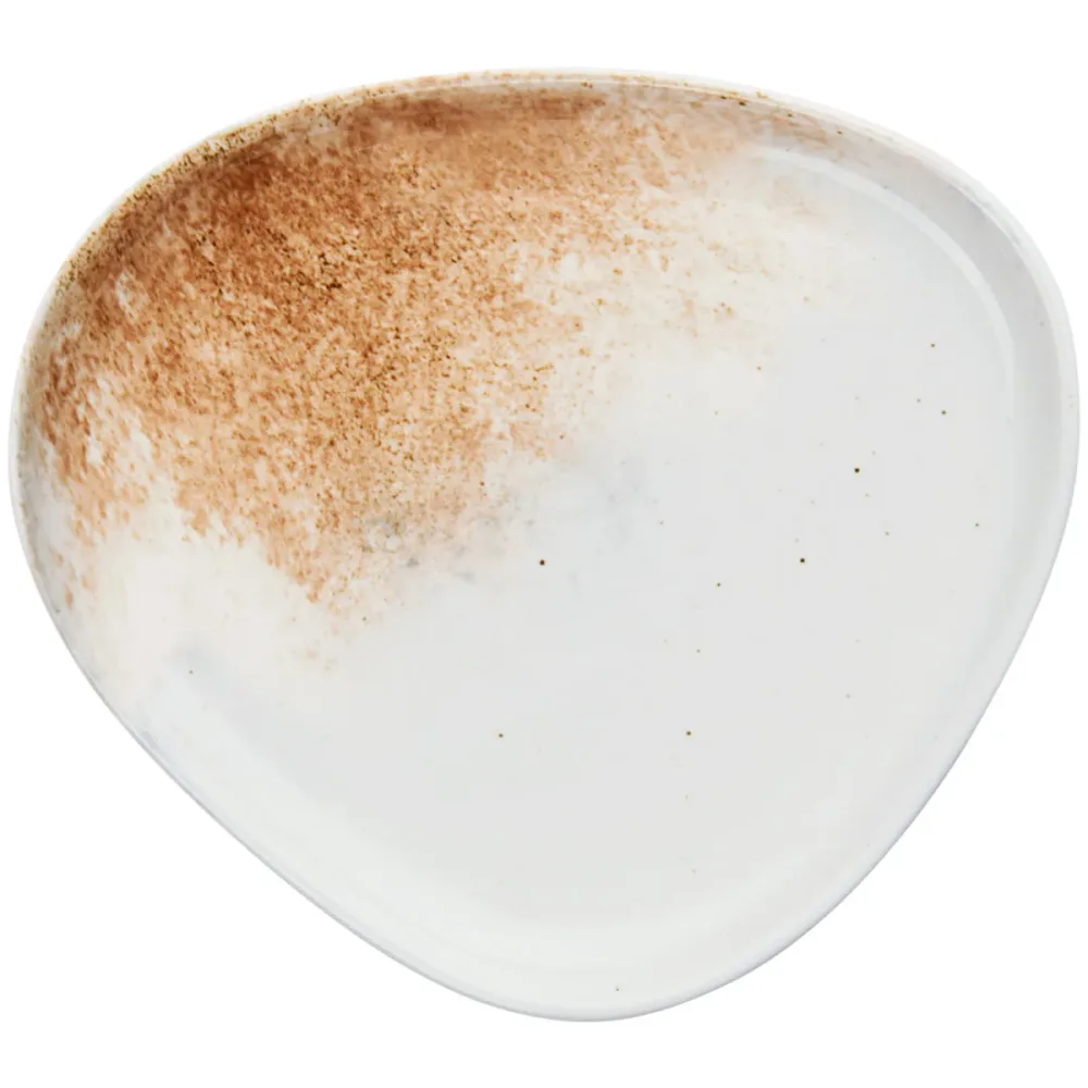 VEGA Teller flach Purior; 18.5x17x2.5 cm (LxBxH); weiss/braun; rechteckig; 6 Stück / Pack