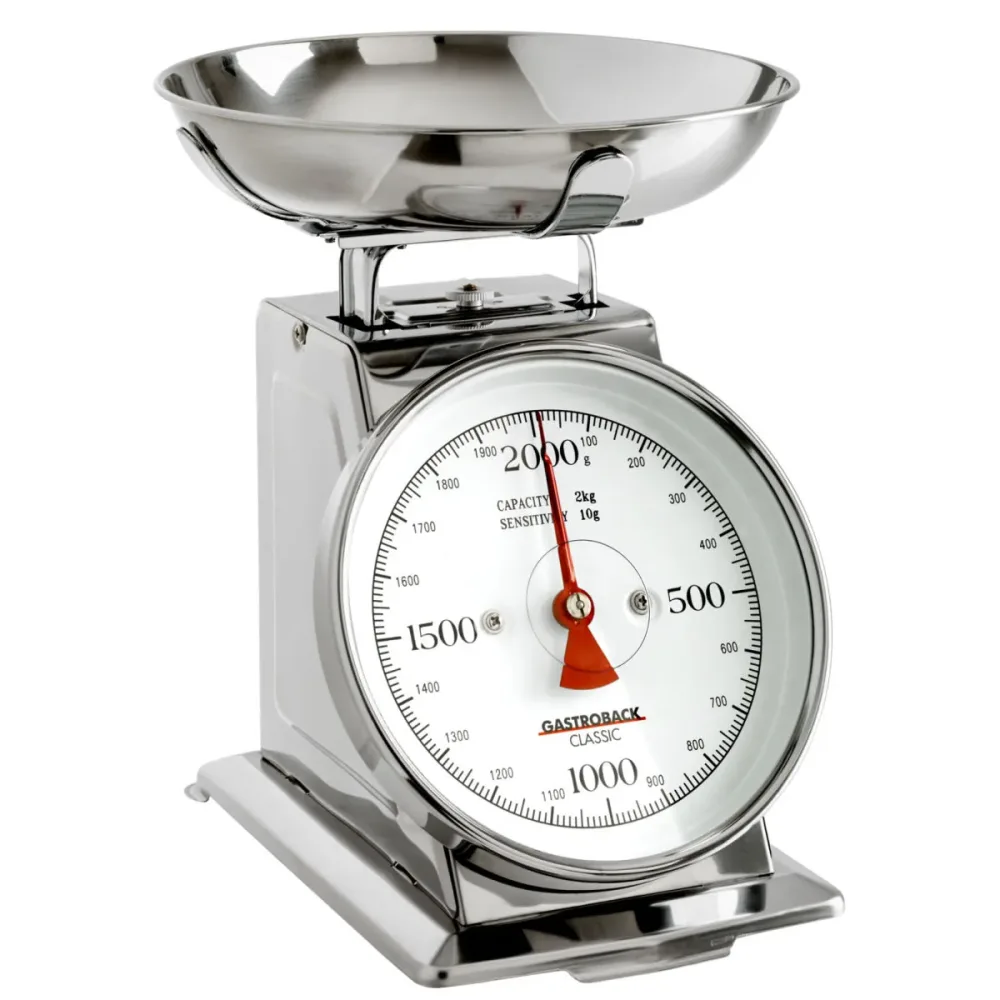 Gastroback Mechanische Küchenwaage Classic; 15x10x21 cm (LxBxH); edelstahl