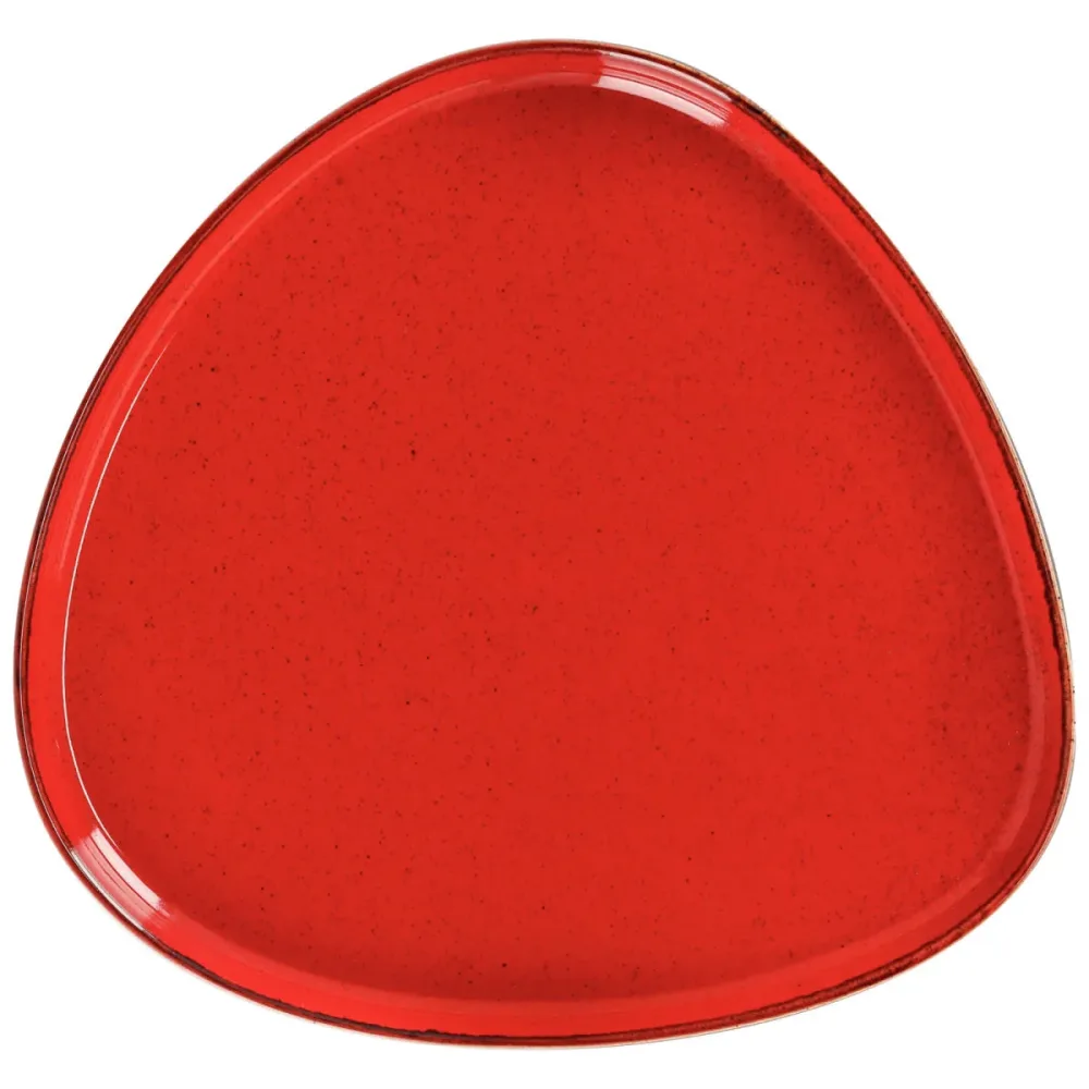 VEGA Teller flach Sidina organisch mit Rand; 27.2x26x2.5 cm (LxBxH); rot; organisch; 4 Stück / Pack