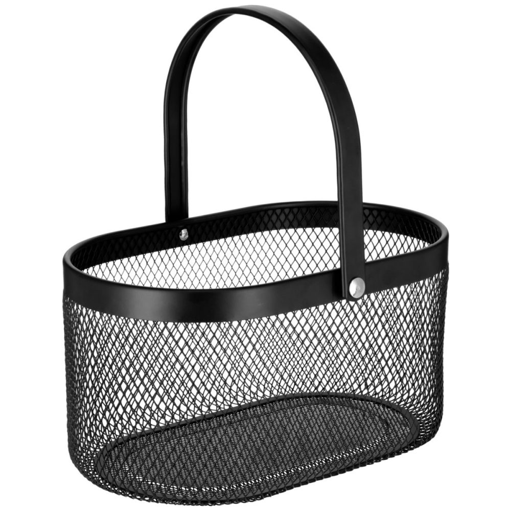 VEGA Korb Asena mit Griff; 33x21.5x17 cm (LxBxH); schwarz; oval