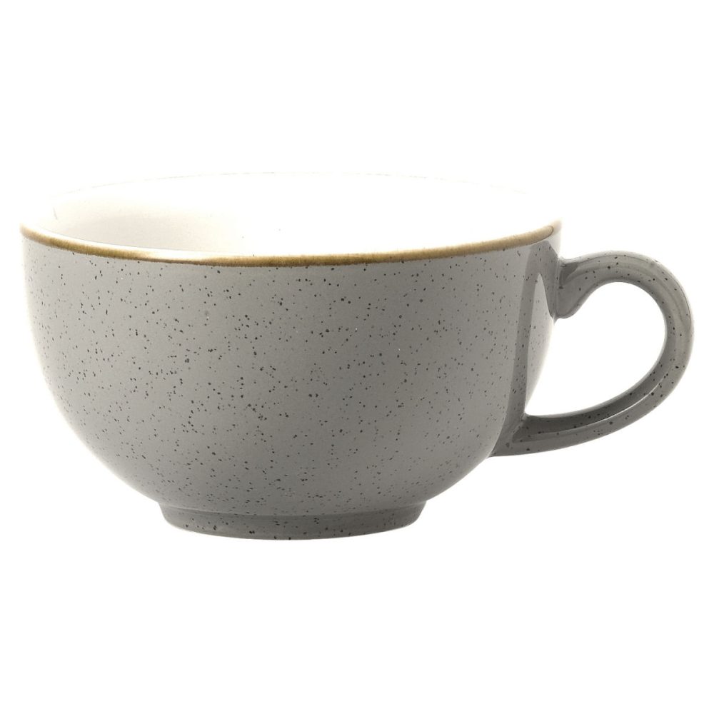 Churchill Cappuccino Tasse Stonecast Peppercorn; 280 ml, 11x6 cm (ØxH); grau/braun; rund; 12 Stück / Pack