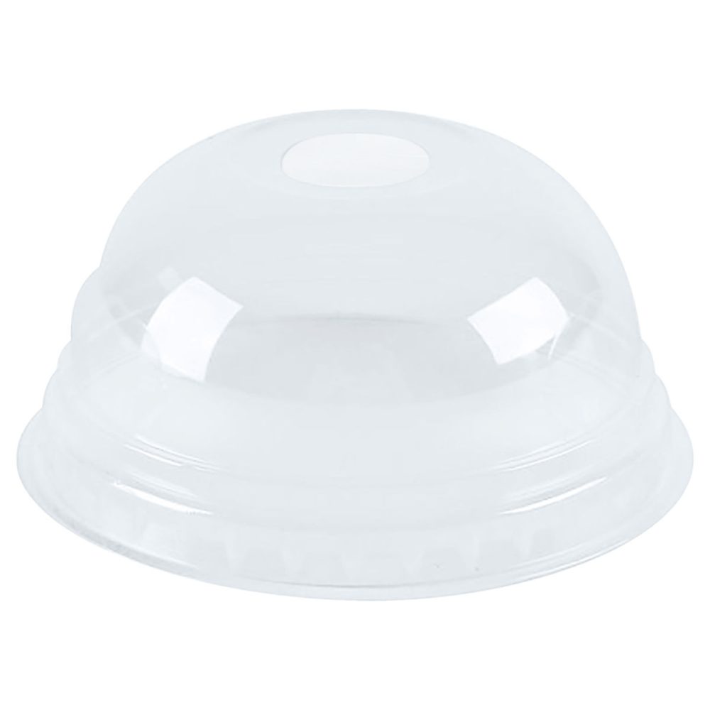 NATUREStar Deckel für Kaltgetränkebecher PLA mit Halmloch; 8.5x4.2 cm (ØxH); transparent; 50 Stück / Pack