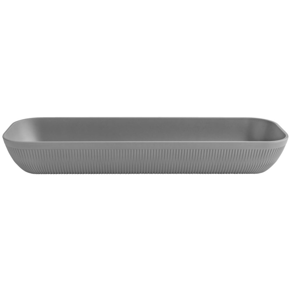 VEGA Schale Kanas rechteckig mit Relief; 4000 ml, 53x16.2x7.5 cm (LxBxH); grau; rechteckig