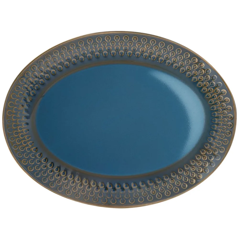VEGA Platte Aranda oval; 35x26.5x3.7 cm (LxBxH); blau; 4 Stück / Pack