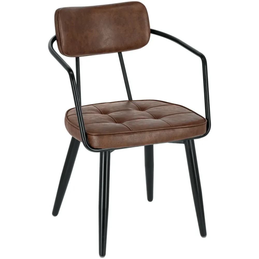 VEGA Armlehnstuhl Casto; 54x59x81 cm (BxTxH); Sitz braun, Gestell schwarz; 2 Stück / Pack